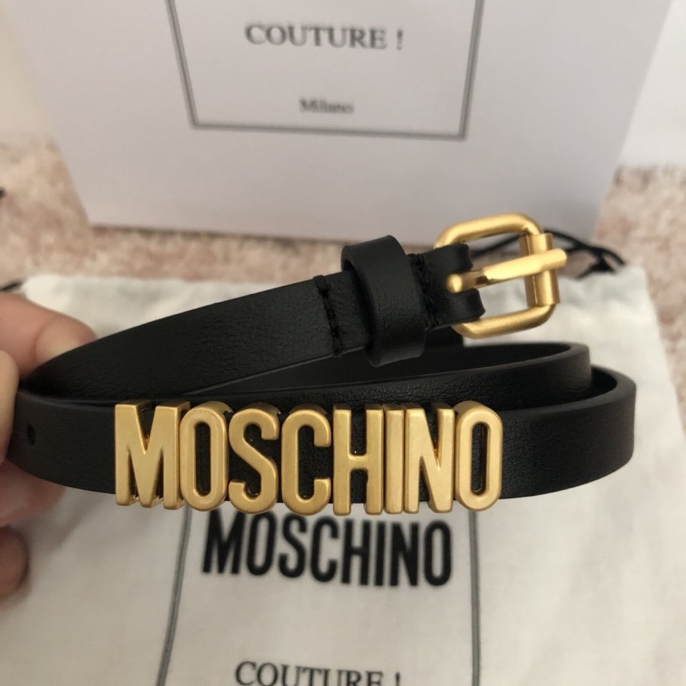 Moschino skinny belt with Logo